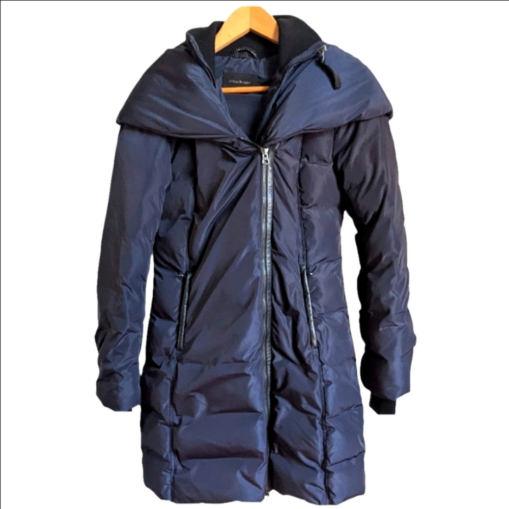 MACKAGE Black Warm Winter Contemporary Down Puffer Long Coat Size Small